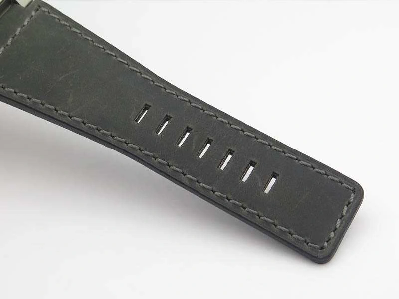 BR 03-92 Horolum Satin-Polished Steel Gray Dial On Leather Strap MIYOTA 9015 (Free Nylon Strap)