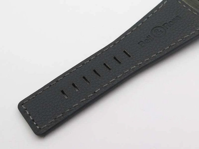 BR 03-92 Horolum Satin-Polished Steel Gray Dial On Leather Strap MIYOTA 9015 (Free Nylon Strap)