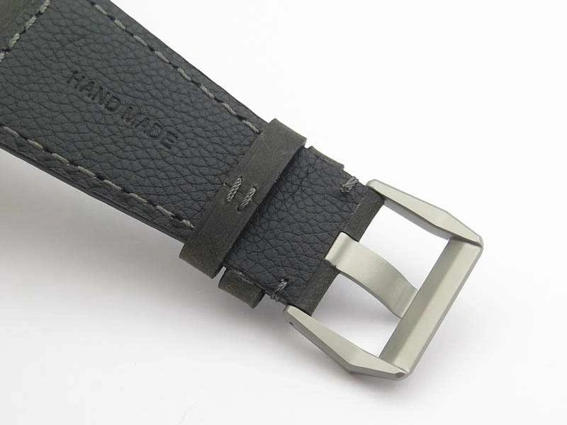 BR 03-92 Horolum Satin-Polished Steel Gray Dial On Leather Strap MIYOTA 9015 (Free Nylon Strap)