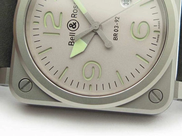 BR 03-92 Horolum Satin-Polished Steel Gray Dial On Leather Strap MIYOTA 9015 (Free Nylon Strap)