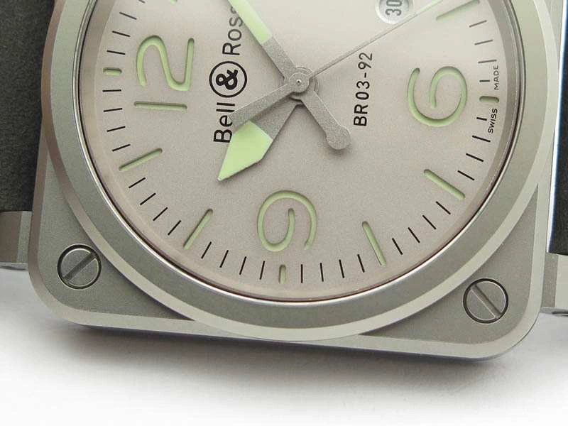 BR 03-92 Horolum Satin-Polished Steel Gray Dial On Leather Strap MIYOTA 9015 (Free Nylon Strap)