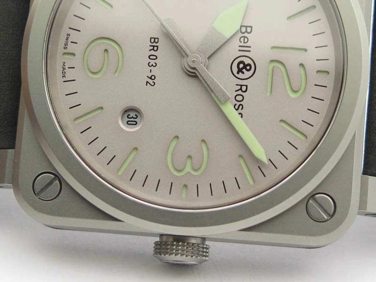 BR 03-92 Horolum Satin-Polished Steel Gray Dial On Leather Strap MIYOTA 9015 (Free Nylon Strap)