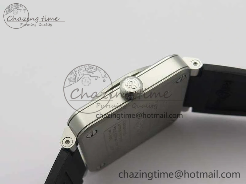BR 03-92 Horolum Satin Polished Steel Gray Dial On Rubber Strap MIYOTA 9015 (Free Nylon Strap) V2