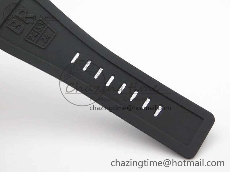 BR 03-92 Horolum Satin Polished Steel Gray Dial On Rubber Strap MIYOTA 9015 (Free Nylon Strap) V2