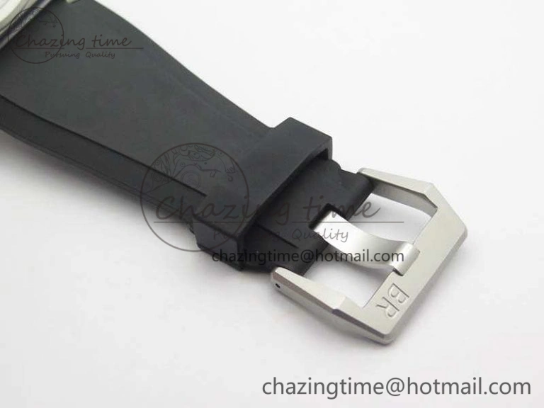 BR 03-92 Horolum Satin Polished Steel Gray Dial On Rubber Strap MIYOTA 9015 (Free Nylon Strap) V2