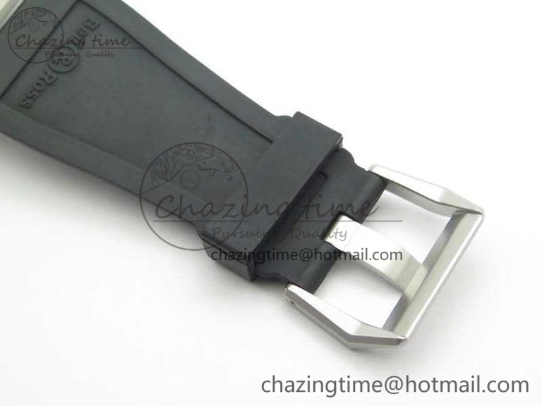 BR 03-92 Horolum Satin Polished Steel Gray Dial On Rubber Strap MIYOTA 9015 (Free Nylon Strap) V2