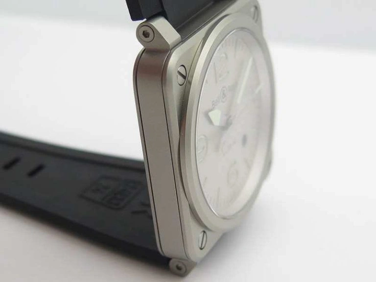 BR 03-92 Horolum Satin-polished Steel Gray Dial On Rubber Strap MIYOTA 9015 (Free Nylon Strap)