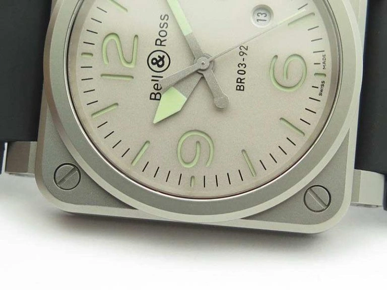 BR 03-92 Horolum Satin-polished Steel Gray Dial On Rubber Strap MIYOTA 9015 (Free Nylon Strap)
