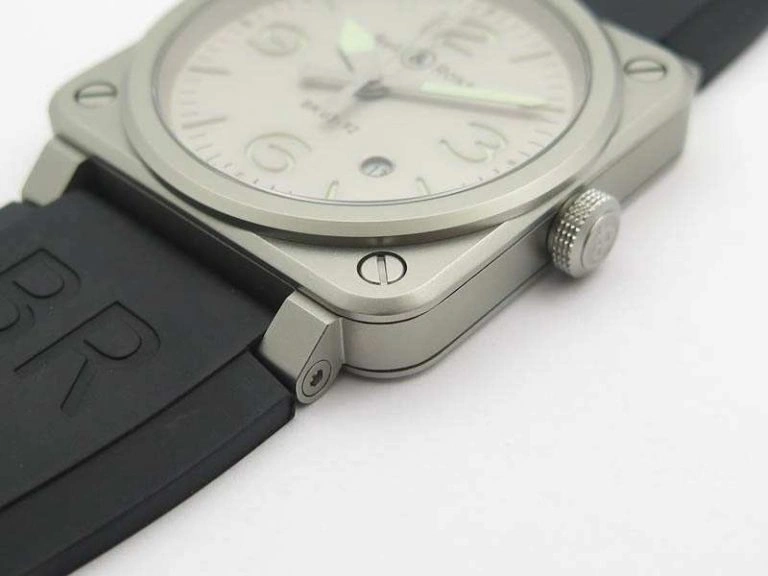 BR 03-92 Horolum Satin-polished Steel Gray Dial On Rubber Strap MIYOTA 9015 (Free Nylon Strap)
