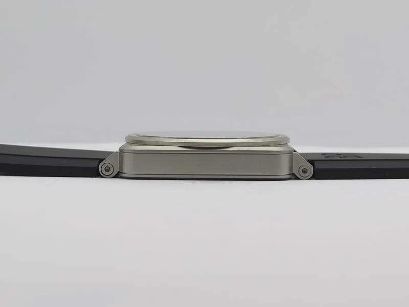 BR 03-92 Horolum Satin-polished Steel Gray Dial On Rubber Strap MIYOTA 9015 (Free Nylon Strap)