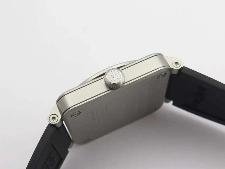 BR 03-92 Horolum Satin-polished Steel Gray Dial On Rubber Strap MIYOTA 9015 (Free Nylon Strap)