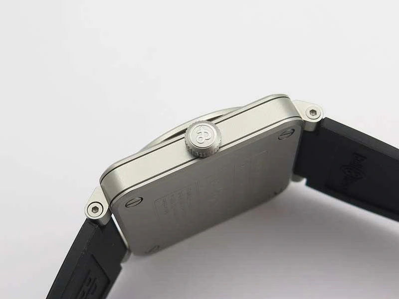 BR 03-92 Horolum Satin-polished Steel Gray Dial On Rubber Strap MIYOTA 9015 (Free Nylon Strap)