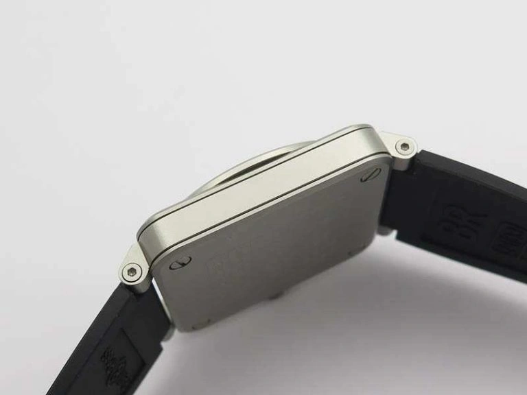 BR 03-92 Horolum Satin-polished Steel Gray Dial On Rubber Strap MIYOTA 9015 (Free Nylon Strap)