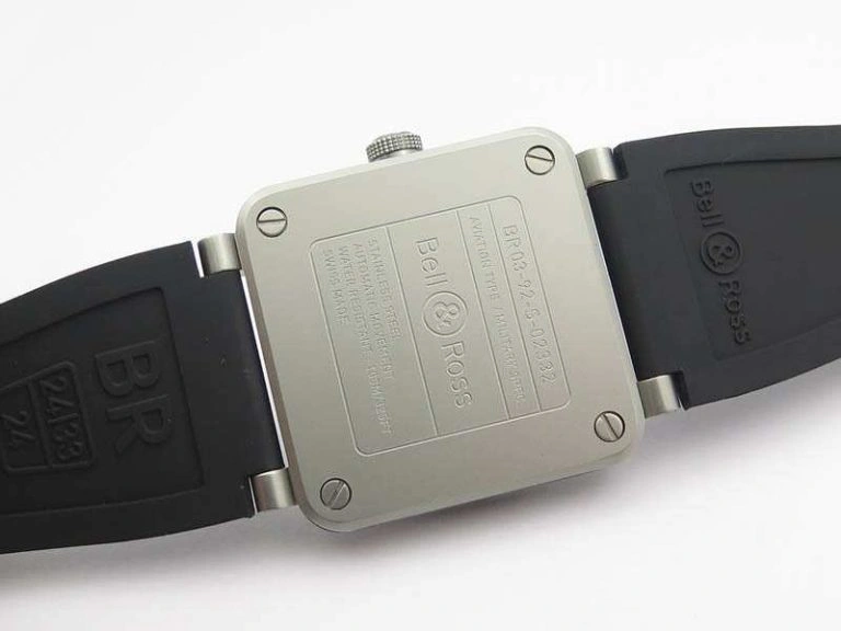 BR 03-92 Horolum Satin-polished Steel Gray Dial On Rubber Strap MIYOTA 9015 (Free Nylon Strap)