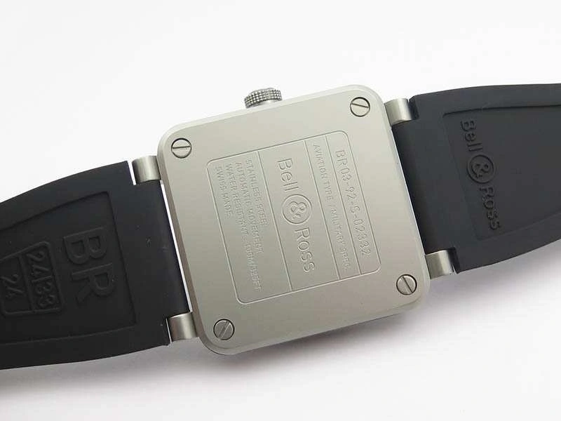 BR 03-92 Horolum Satin-polished Steel Gray Dial On Rubber Strap MIYOTA 9015 (Free Nylon Strap)