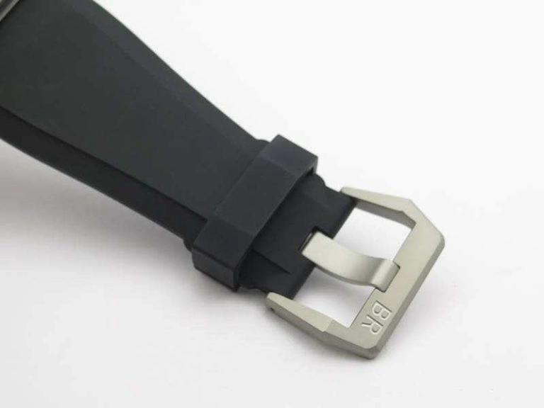 BR 03-92 Horolum Satin-polished Steel Gray Dial On Rubber Strap MIYOTA 9015 (Free Nylon Strap)
