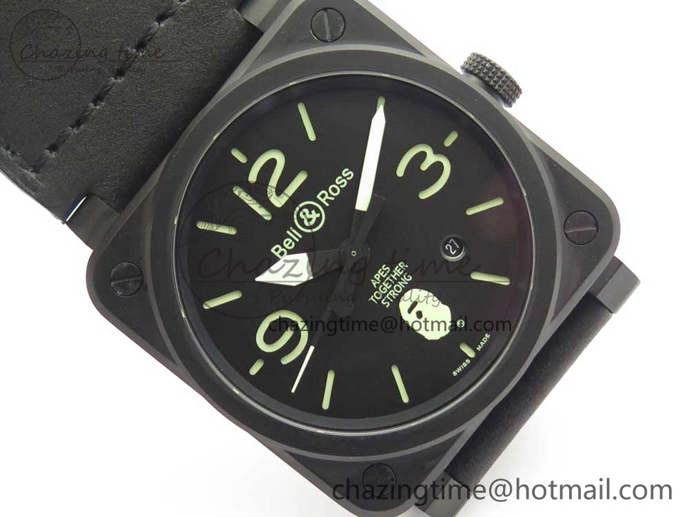 BR 03-92 PVD 1:1 Best Edition Black Apes Dial on Black Rubber Strap MIYOTA 9015 V3