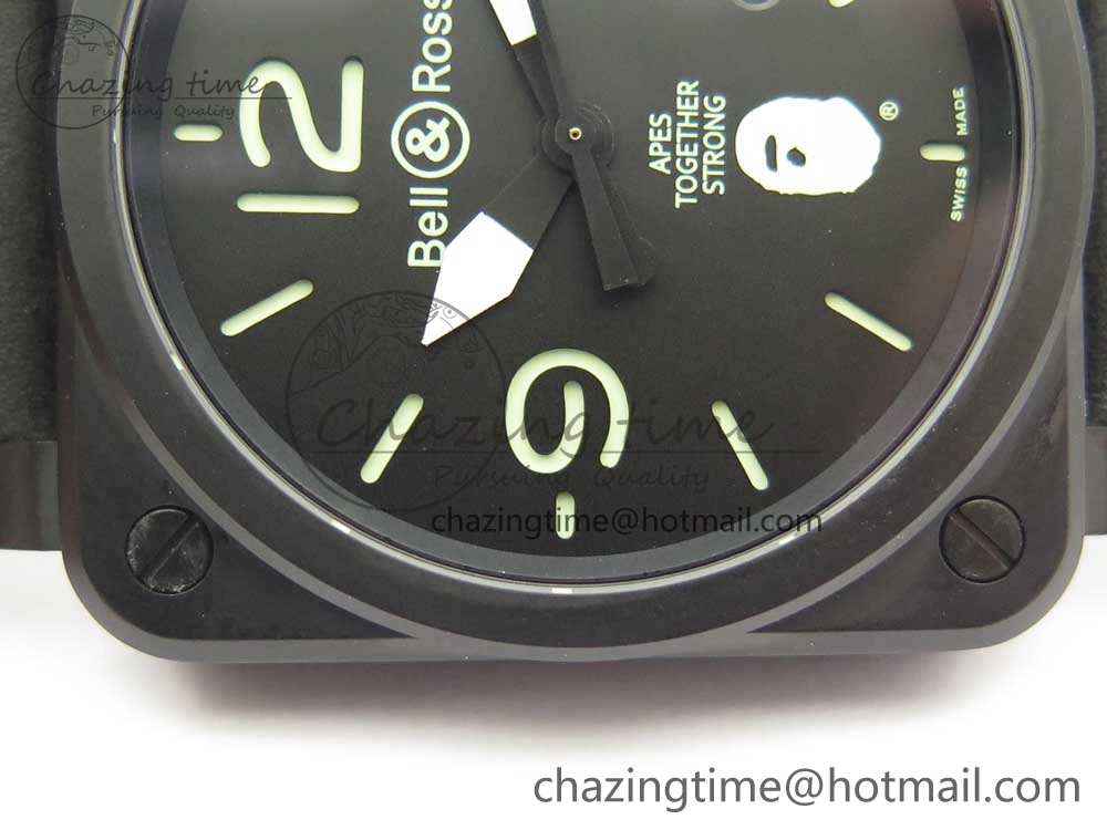BR 03-92 PVD 1:1 Best Edition Black Apes Dial on Black Rubber Strap MIYOTA 9015 V3