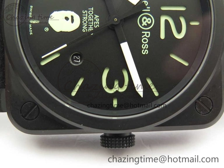 BR 03-92 PVD 1:1 Best Edition Black Apes Dial on Black Rubber Strap MIYOTA 9015 V3