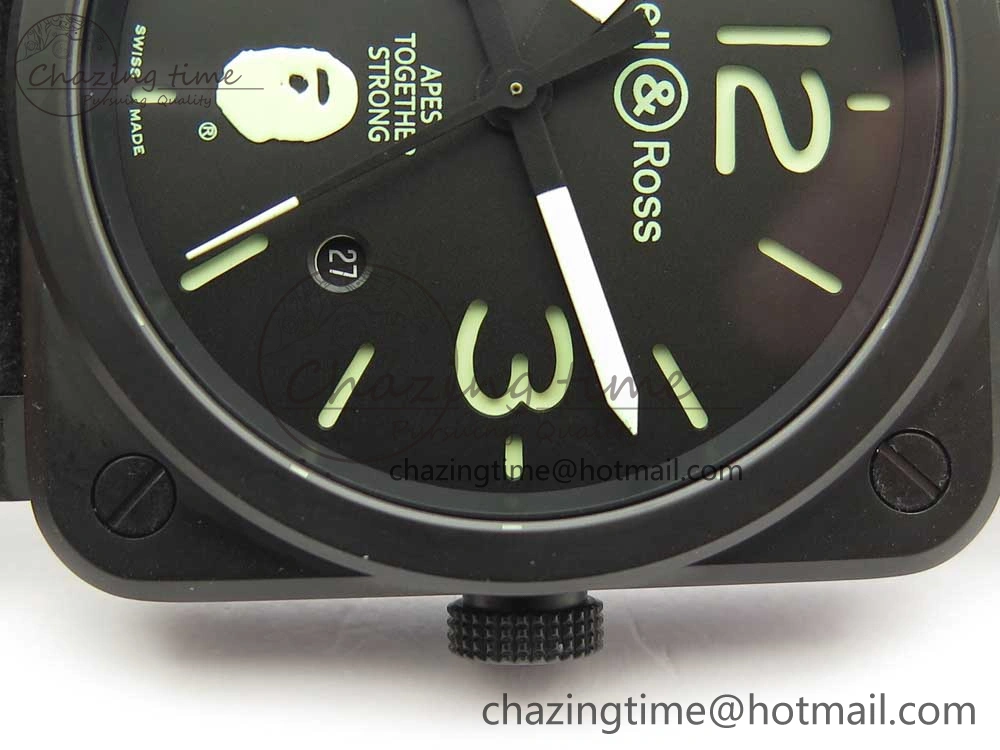 BR 03-92 PVD 1:1 Best Edition Black Apes Dial on Black Rubber Strap MIYOTA 9015 V3