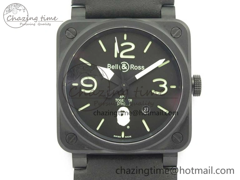 BR 03-92 PVD 1:1 Best Edition Black Apes Dial on Black Rubber Strap MIYOTA 9015 V3