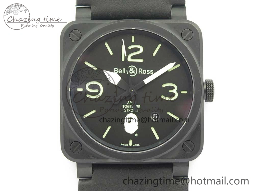 BR 03-92 PVD 1:1 Best Edition Black Apes Dial on Black Rubber Strap MIYOTA 9015 V3