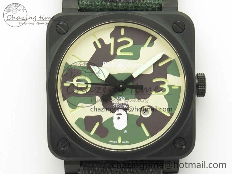 BR 03-92 PVD 1:1 Best Edition Camouflage Apes Dial on Camouflage Nylon Strap MIYOTA 9015 V3
