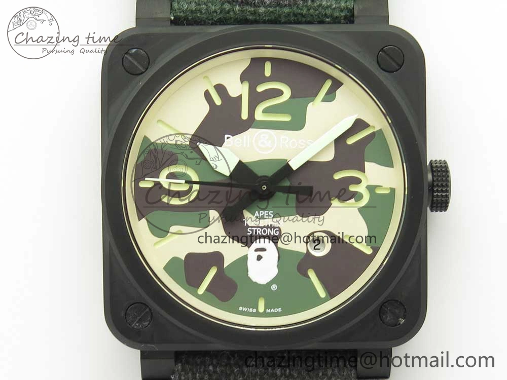 BR 03-92 PVD 1:1 Best Edition Camouflage Apes Dial on Camouflage Nylon Strap MIYOTA 9015 V3