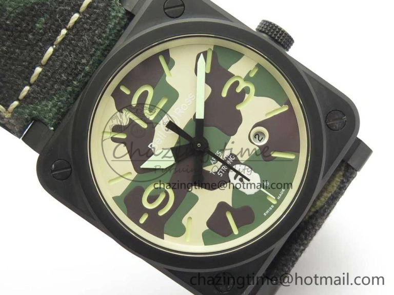 BR 03-92 PVD 1:1 Best Edition Camouflage Apes Dial on Camouflage Nylon Strap MIYOTA 9015 V3