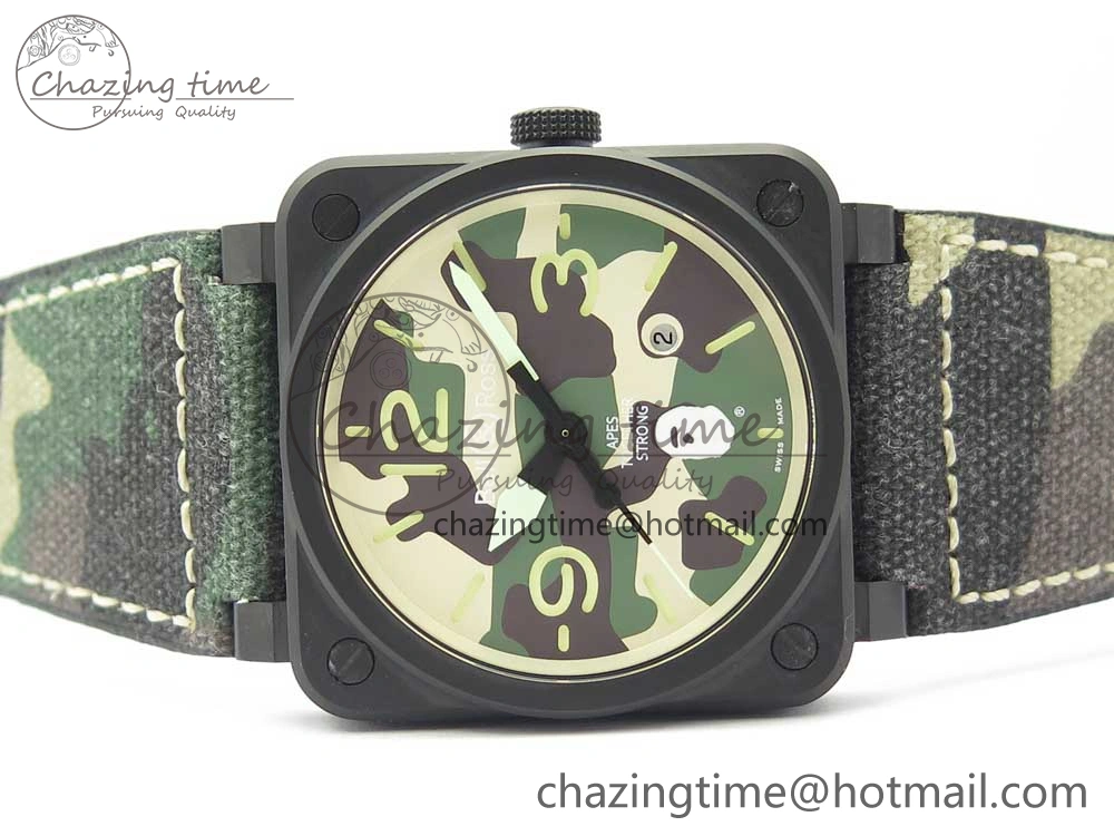 BR 03-92 PVD 1:1 Best Edition Camouflage Apes Dial on Camouflage Nylon Strap MIYOTA 9015 V3
