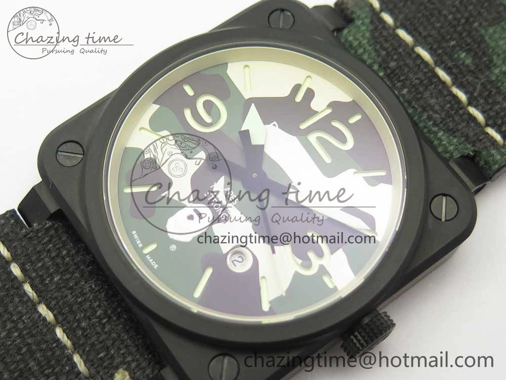 BR 03-92 PVD 1:1 Best Edition Camouflage Apes Dial on Camouflage Nylon Strap MIYOTA 9015 V3