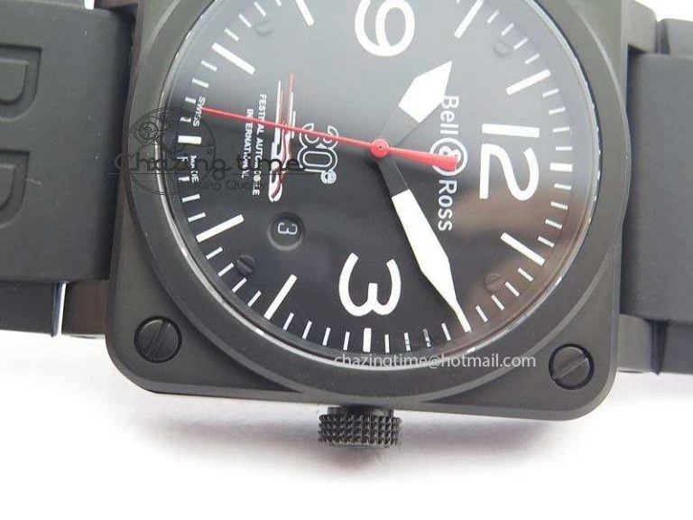 BR 03-92 PVD Case Black Dial 30 LTD 42.5mm On Rubber Strap MIYOTA 9015 V2