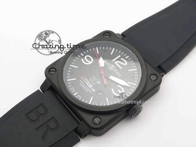 BR 03-92 PVD Case Black Dial 30 LTD 42.5mm On Rubber Strap MIYOTA 9015 V2