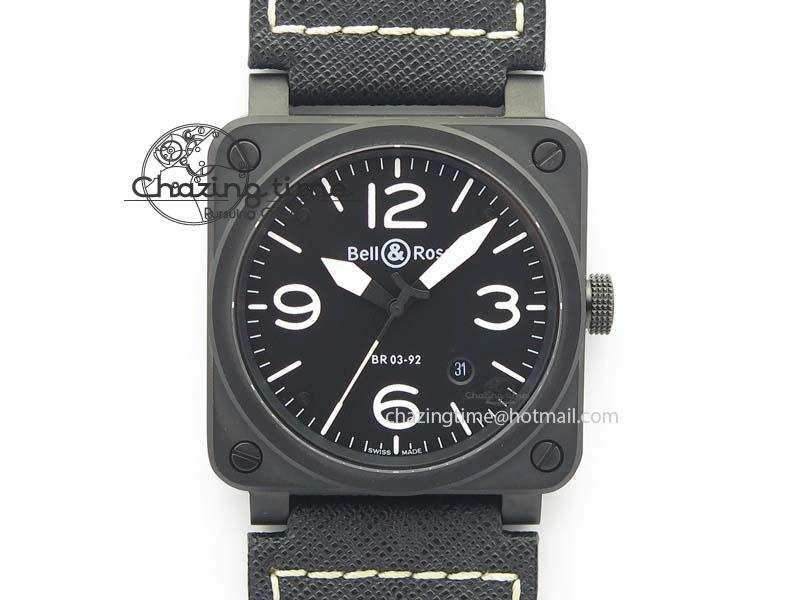BR 03-92 PVD Case Black Dial 42.5mm On Leather Strap MIYOTA 9015 V2