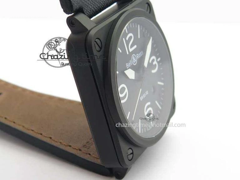 BR 03-92 PVD Case Black Dial 42.5mm On Leather Strap MIYOTA 9015 V2
