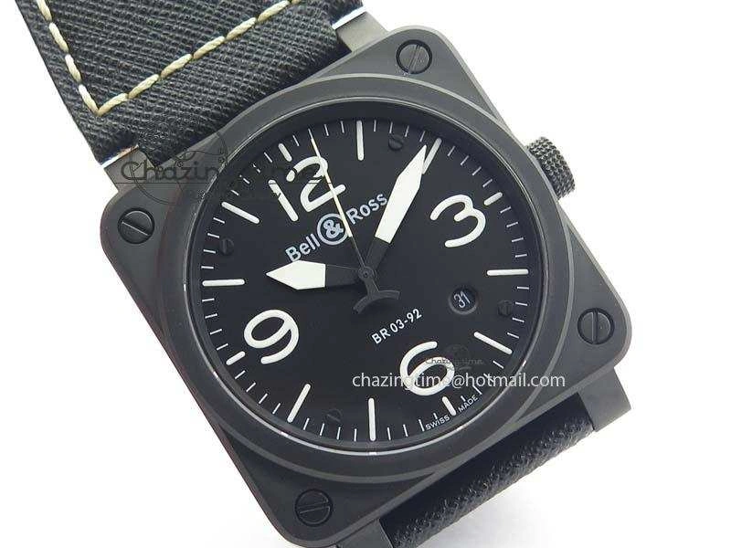 BR 03-92 PVD Case Black Dial 42.5mm On Leather Strap MIYOTA 9015 V2