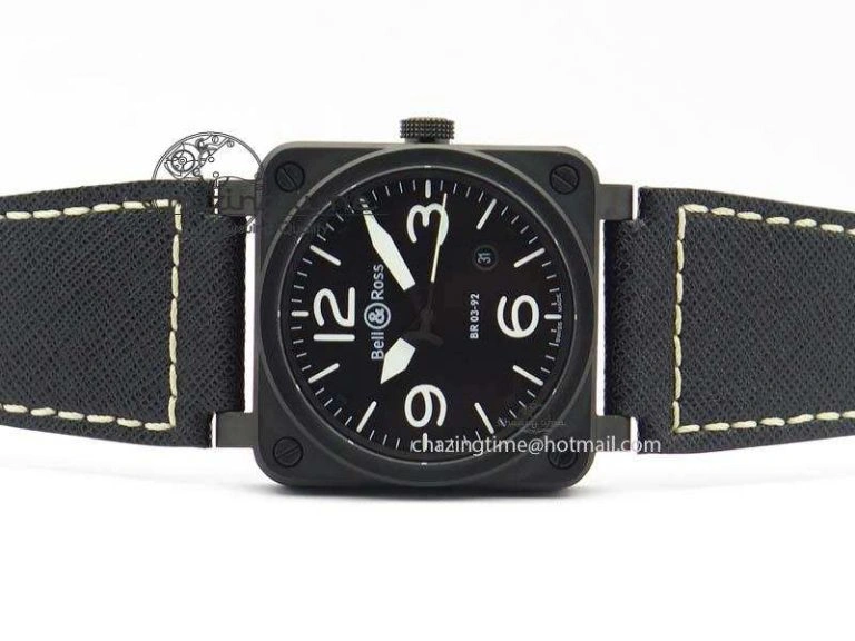 BR 03-92 PVD Case Black Dial 42.5mm On Leather Strap MIYOTA 9015 V2