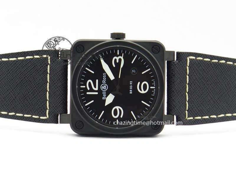 BR 03-92 PVD Case Black Dial 42.5mm On Leather Strap MIYOTA 9015 V2