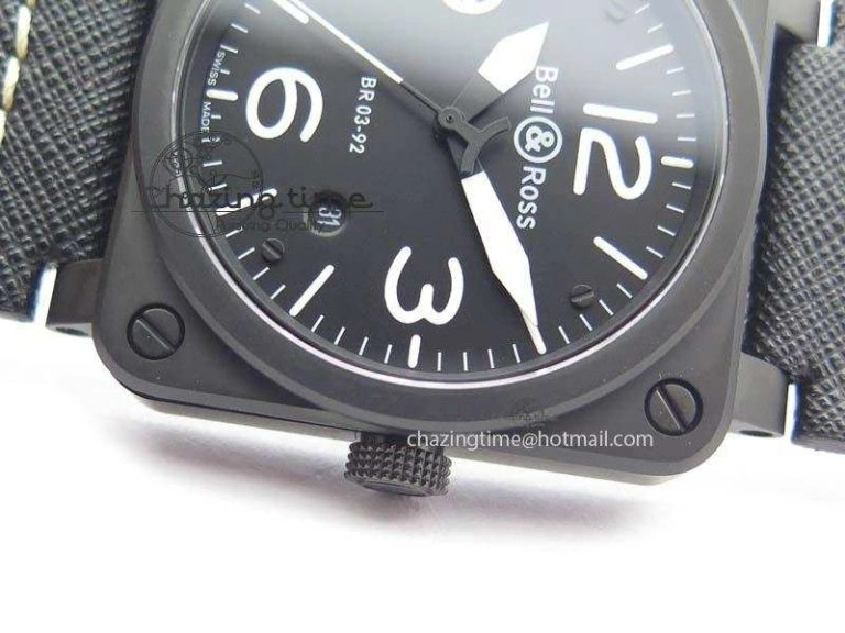 BR 03-92 PVD Case Black Dial 42.5mm On Leather Strap MIYOTA 9015 V2