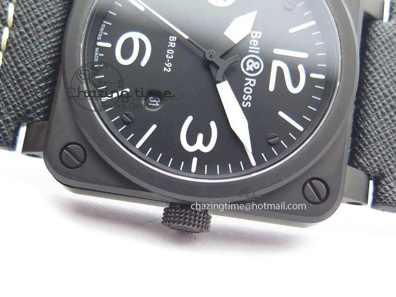 BR 03-92 PVD Case Black Dial 42.5mm On Leather Strap MIYOTA 9015 V2