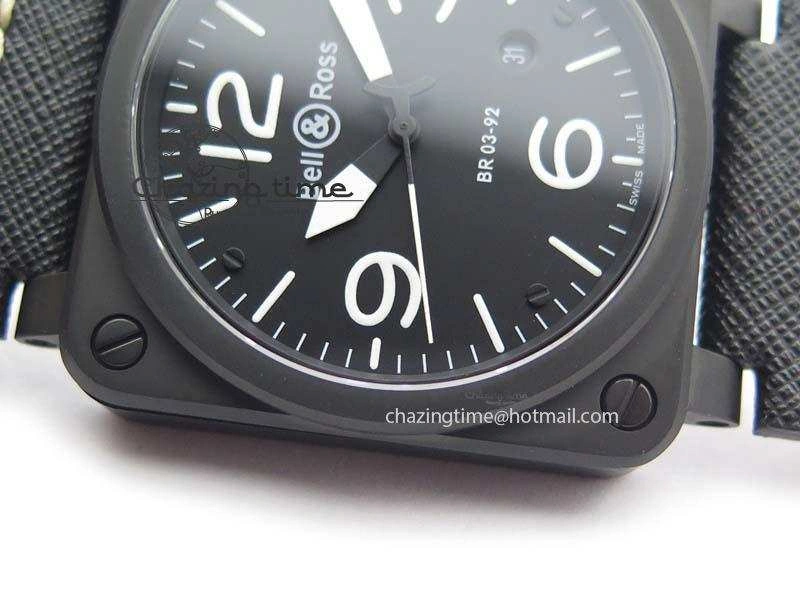 BR 03-92 PVD Case Black Dial 42.5mm On Leather Strap MIYOTA 9015 V2
