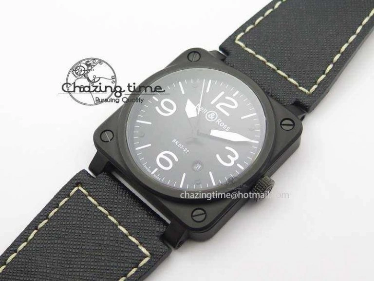 BR 03-92 PVD Case Black Dial 42.5mm On Leather Strap MIYOTA 9015 V2