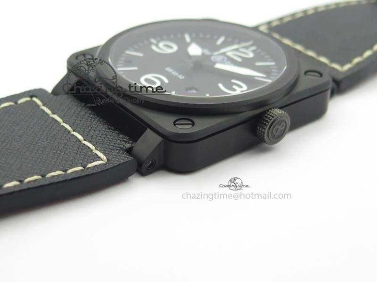 BR 03-92 PVD Case Black Dial 42.5mm On Leather Strap MIYOTA 9015 V2
