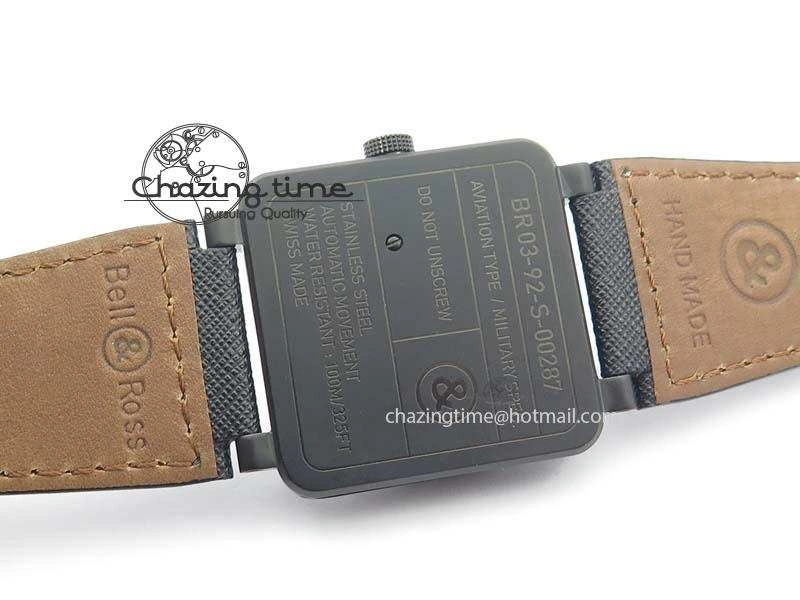 BR 03-92 PVD Case Black Dial 42.5mm On Leather Strap MIYOTA 9015 V2