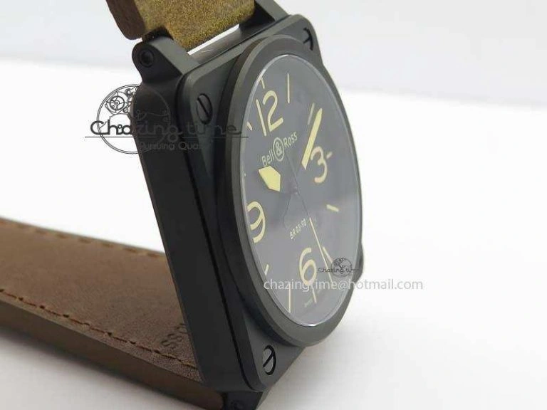 BR 03-92 PVD Case Black Dial 42.5mm On Leather Strap MIYOTA 9015 V2