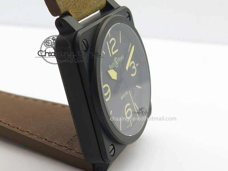 BR 03-92 PVD Case Black Dial 42.5mm On Leather Strap MIYOTA 9015 V2