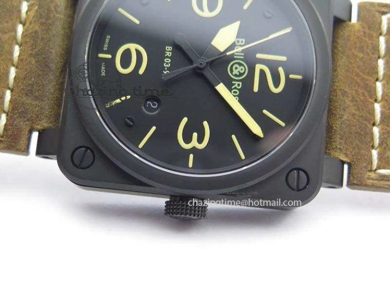 BR 03-92 PVD Case Black Dial 42.5mm On Leather Strap MIYOTA 9015 V2