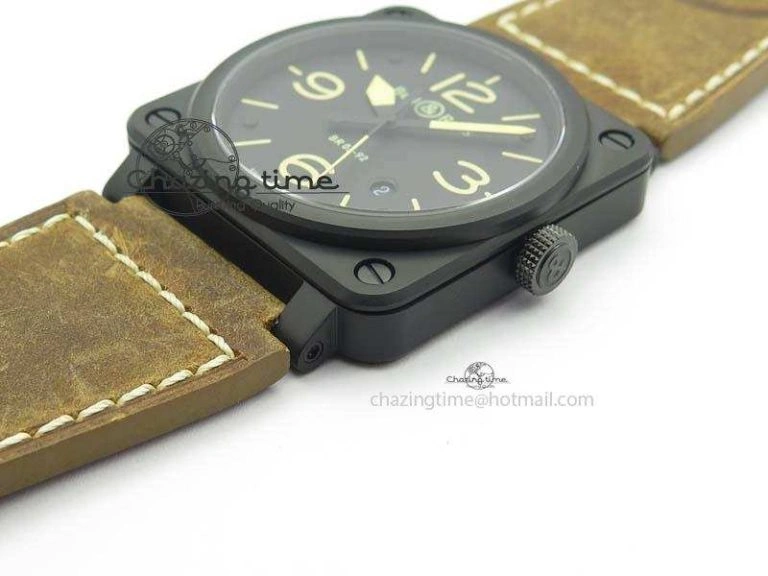 BR 03-92 PVD Case Black Dial 42.5mm On Leather Strap MIYOTA 9015 V2