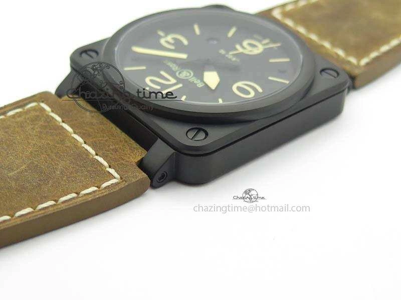 BR 03-92 PVD Case Black Dial 42.5mm On Leather Strap MIYOTA 9015 V2