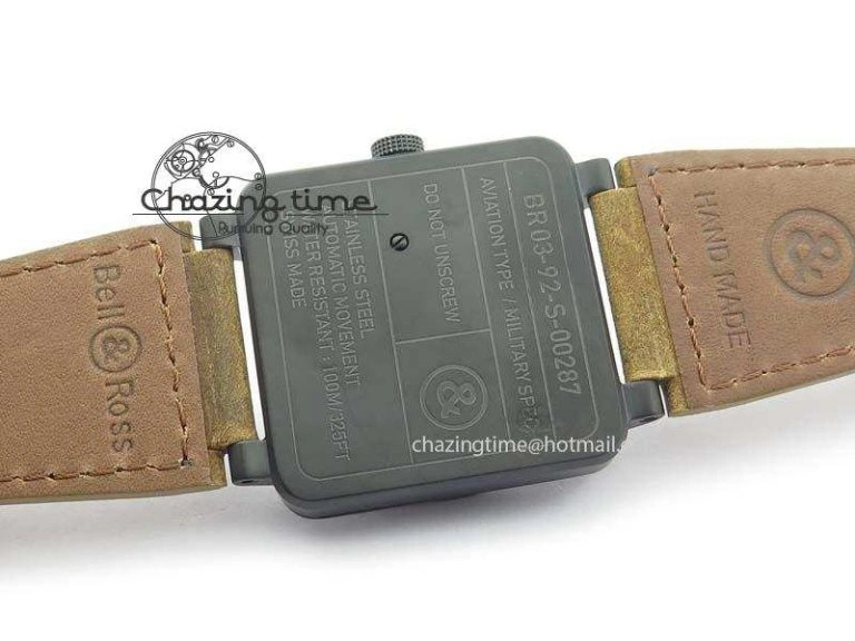 BR 03-92 PVD Case Black Dial 42.5mm On Leather Strap MIYOTA 9015 V2